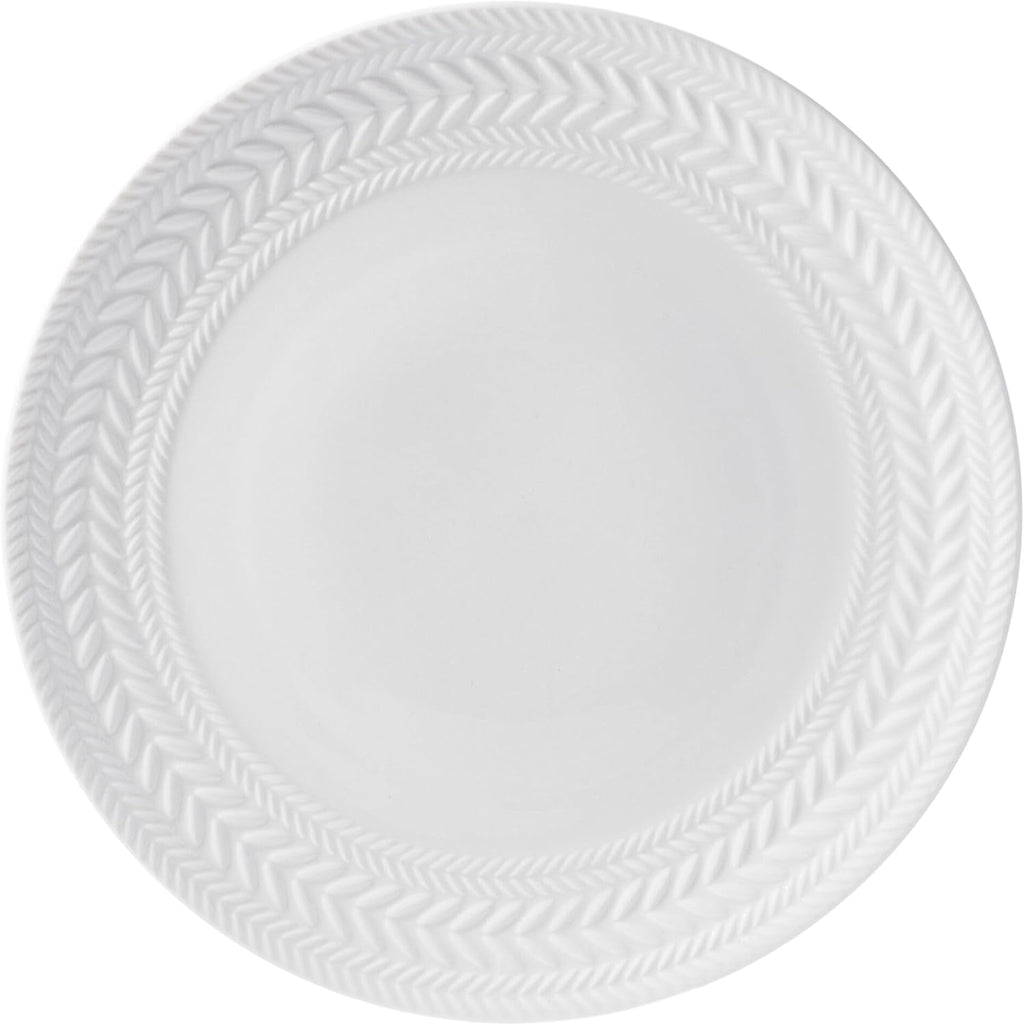 Pfaltzgraff Josephine 24-Piece Dinnerware Set - Elegant Embossed Basket Weave Design | Service for 8, White, Microwave & Dishwasher Safe