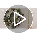 DecorbyHannah 20-Inch Modern Gold & White Prelit Christmas Door Wreath with Lights