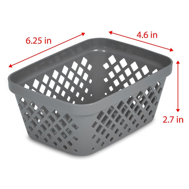Glad Plastic Storage Basket Set - Multipurpose Drawer Trays, Kitchen Pantry Containers, and Bathroom Bins - 9 Pack Small Organizers, Grey