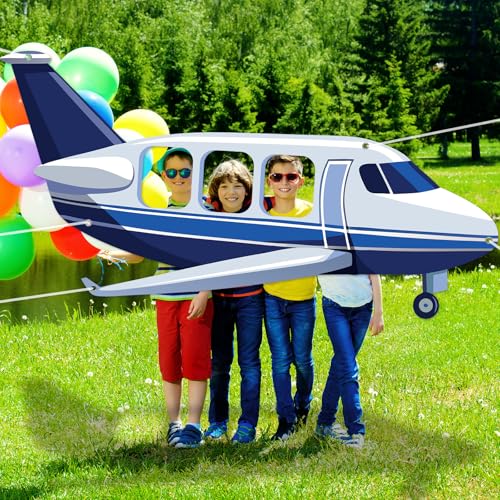 Airplane Photo Booth Backdrop Frame - 98x53 Inch Fabric Party Banner