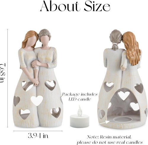 Candeldo Candle Holder for Mom | Unique Sentimental Gift from Daughter | Tealight Decor Figurine