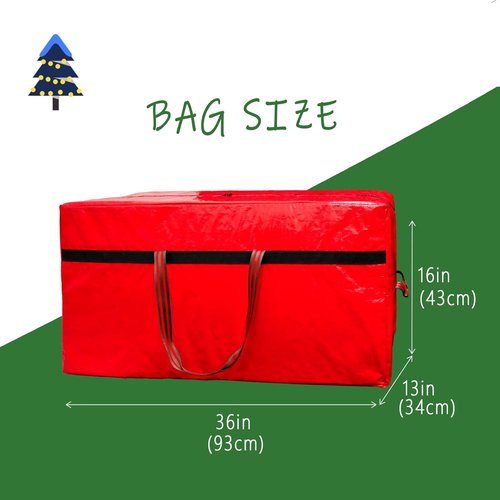 Christmas Tree Bag - Waterproof & Tearproof Storage for 4FT/5FT Trees | Easy Transport & Organization in Red