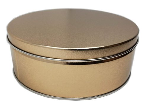 Pro Image Premium Cookie Tin (2 Pack) Gold Classic Design, Empty - Gift Container, Extra Thick Steel