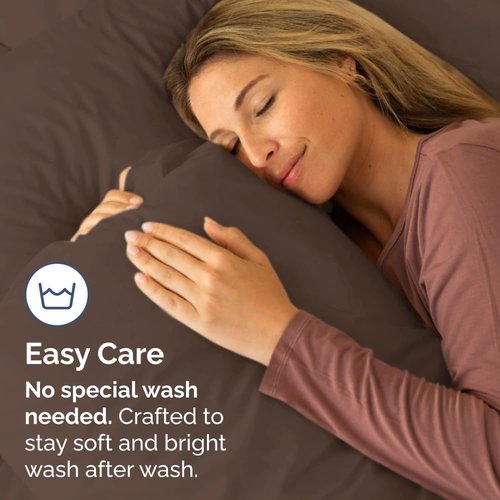 King Pillow Cases by [Brand Name] - Ultra Soft Hotel Quality Covers | Wrinkle-Free & Stain Resistant - 4 Piece Set in Brown