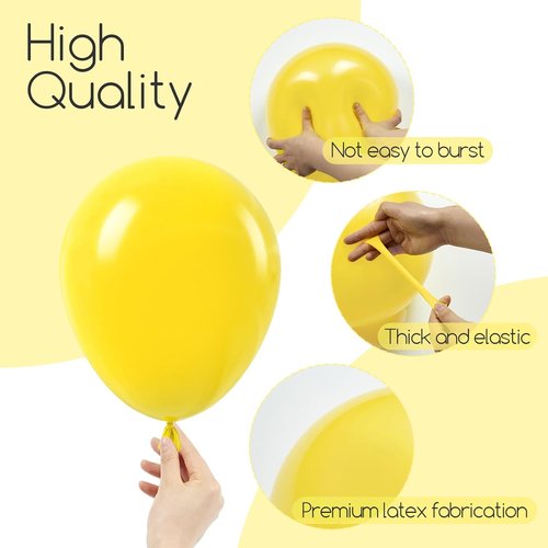 Awenztech Yellow Balloon Arch Kit - 120pcs Latex Balloons in 5-18 Inch Sizes for Baby Showers & Parties