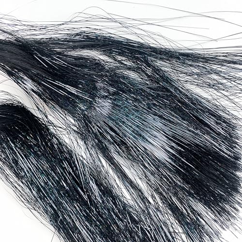 Shiny Black Tinsel Icicles for Christmas Tree & Holiday Decor - 2000 Strands, 18"