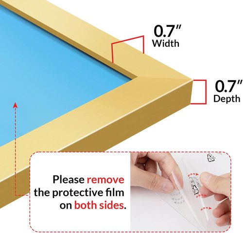 LaVie Home 20x30 Picture Frame - Gold Wall Display Frame with HD Plexiglas | Vertical & Horizontal Classic Design