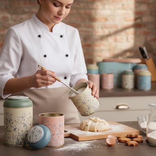 Maria Roma 7-Piece Kitchen Bread Box & Canister Set - Vintage Rustic Design for Bread, Sugar, Coffee, Tea