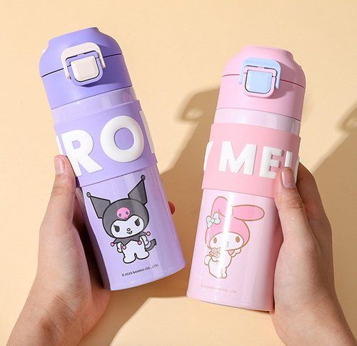 Everyday Delights Kuromi Stainless Steel Insulated Water Bottle 400ml - Purple
