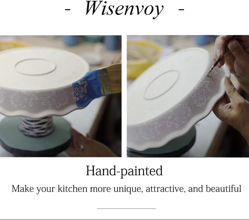 Wisenvoy Ceramic Pie Dish - Non-Stick Deep Dish Baking Plate for Perfect Pies