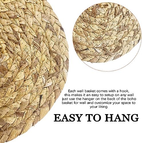 7-Piece Boho Wall Basket Decor Set - Handmade Rattan Wicker Wall Art