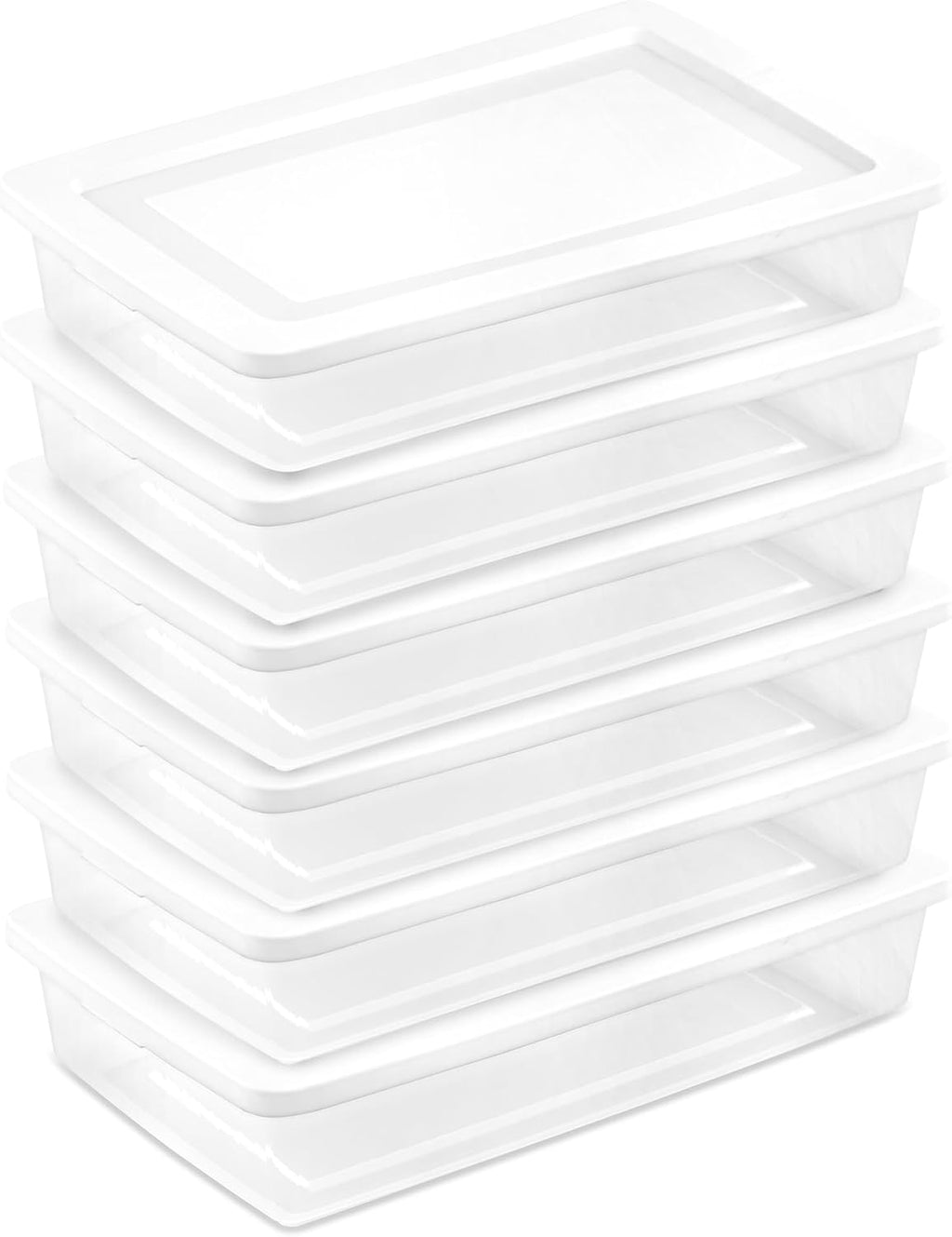 Sterilite 41 Quart Storage Box - 6 Pack Clear Plastic Totes with Secure Snapping Lids for Organization