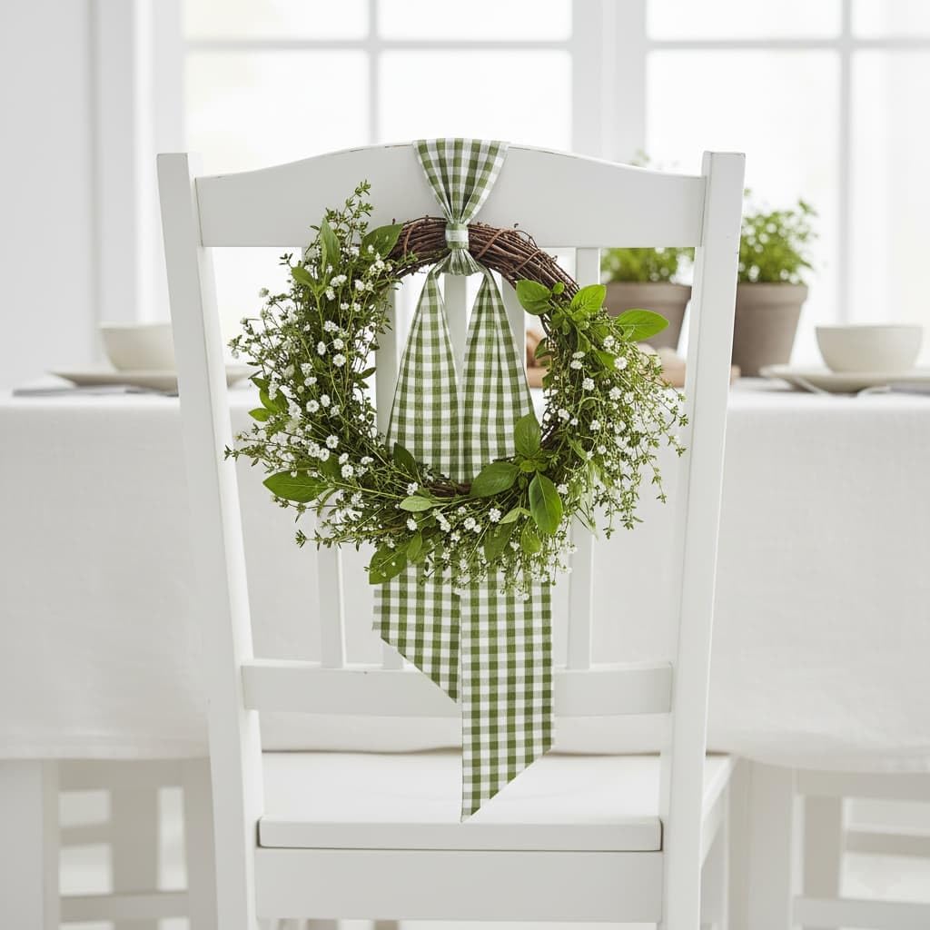 Regine Switzerland Green & White Plaid Wreath Sash - 2 Pack Indoor/Outdoor Spring & St. Patrick's Day Decor