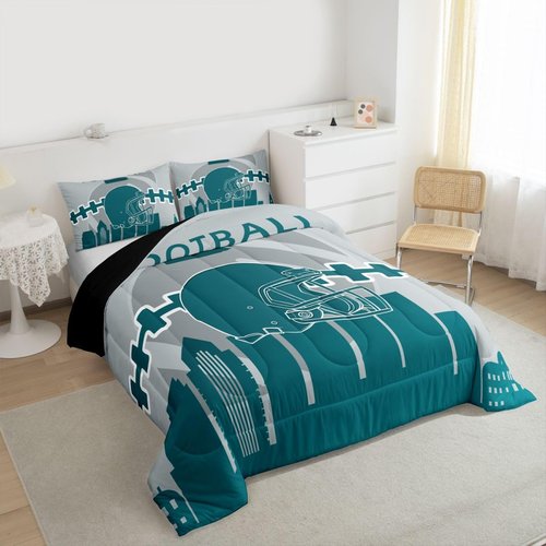 Erosebridal Sports Comforter for Boys,Football Bedding Set Twin Size,Football Players Comforter Sets,Sports Ball Game Duvet Insert with 1 Pillowcase Lightweight