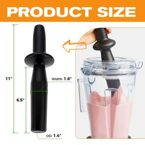 Low Profile Blender Tamper Tool Plunger, Compatible with Low Profile 64-Ounce and 40-Ounce, Professional Series Pro 750 5300 7500 Blender