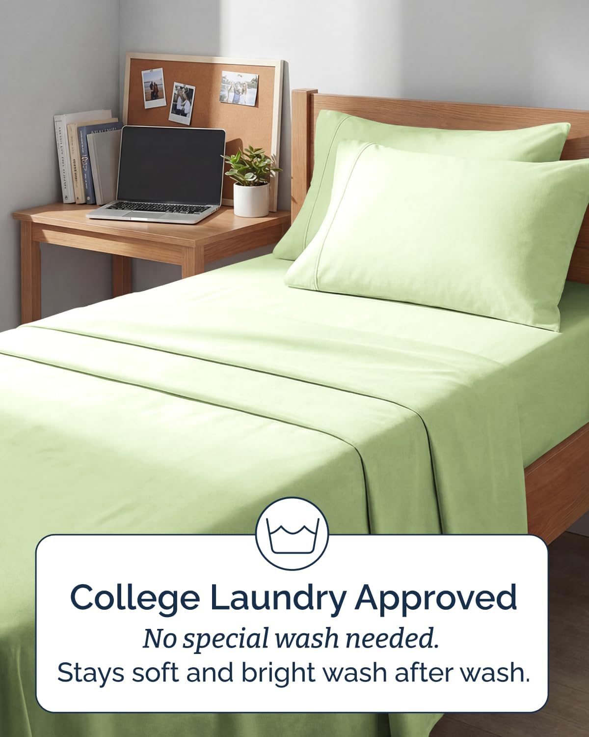 Skiennix Extra Deep Twin XL Sheet Set - 4-Piece Breathable Cooling Bedding - Soft, Wrinkle-Free Light Sage
