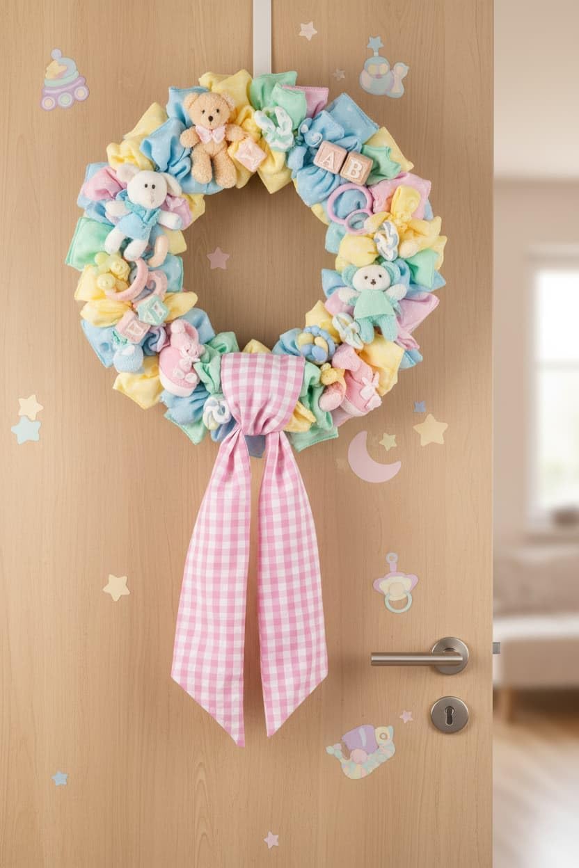 Skiennix Pink Plaid Wreath Sash - Versatile Front Door Decoration for Weddings & Holidays | Indoor/Outdoor Farmhouse Decor