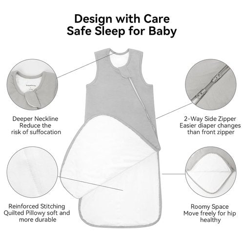 BubblePanda Bamboo Sleep Sack - Soft 2-Way Zipper Toddler Blanket for Ages 24-36 Months | 1.0 Tog