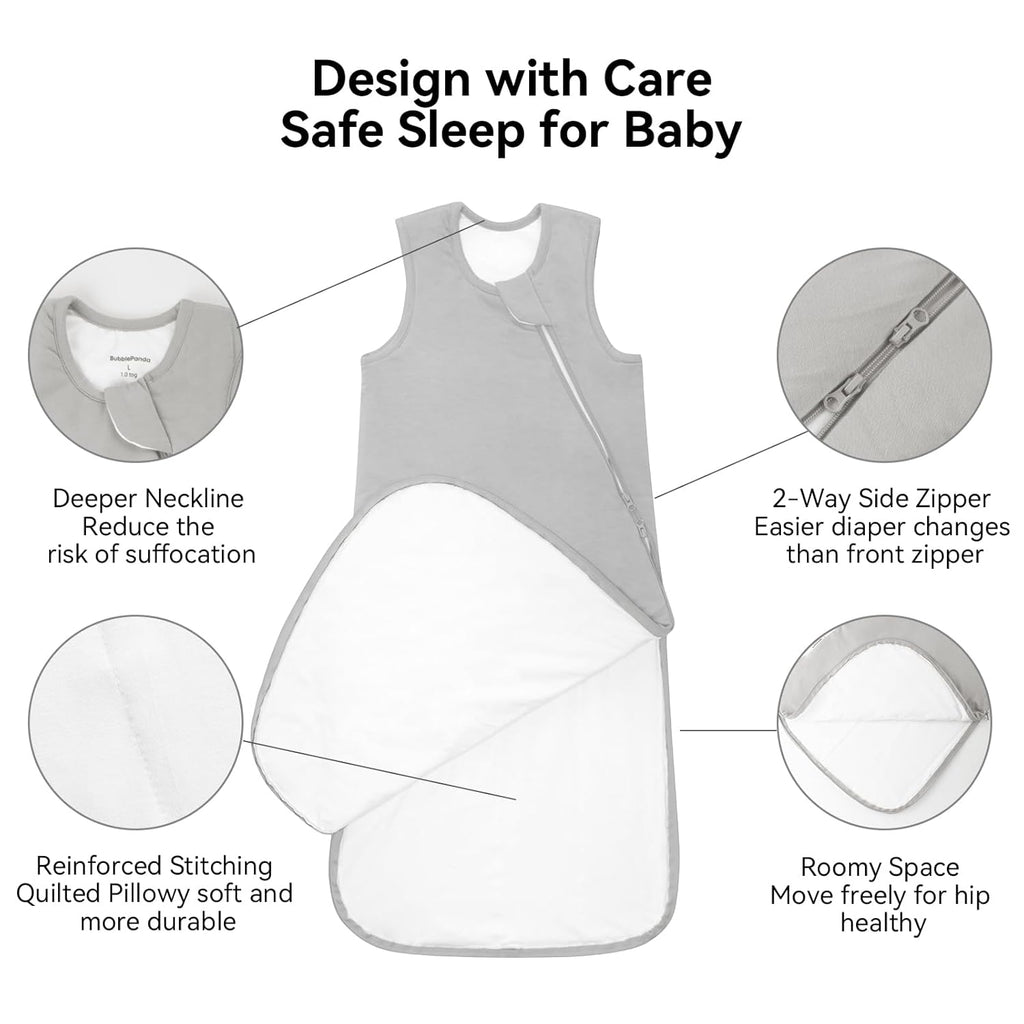 Rayon Made From Bamboo Sleep Sack - Ultra Soft 2.5 Tog Winter Blanket for Babies 6-12 Months | 2-Way Zipper