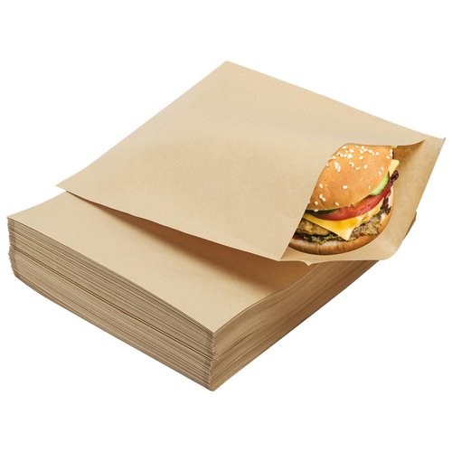 200 Pcs Paper Sandwich Bags 7.9 x 8.6 Inch Greaseproof Wax-lined Brown Lunch Bag Bakery Bags for Cookies Sandwich Snacks Popcorn Doughnut