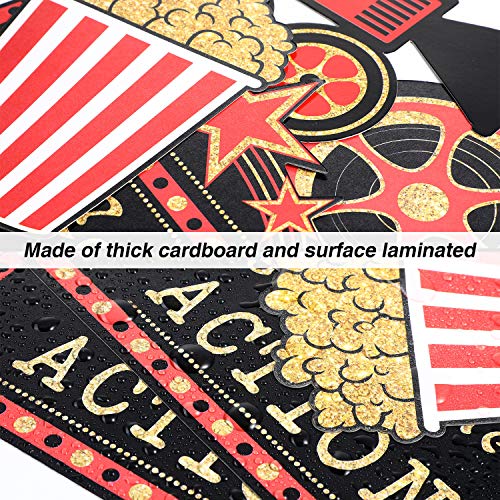 32-Piece Movie Night Party Table Toppers - Red Carpet Theme Decorations