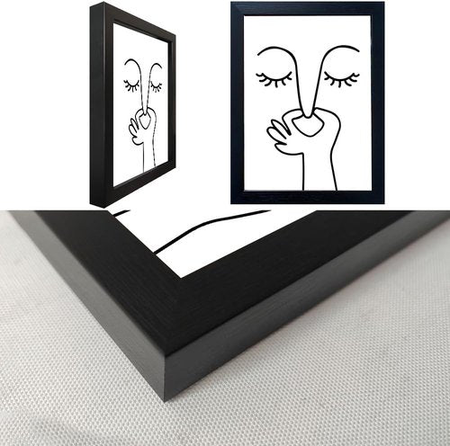 AIANHUA Black and White Bathroom Decor - Humorous Canvas Print for Modern Minimalistic Walls | Funny Guest Toilet Art