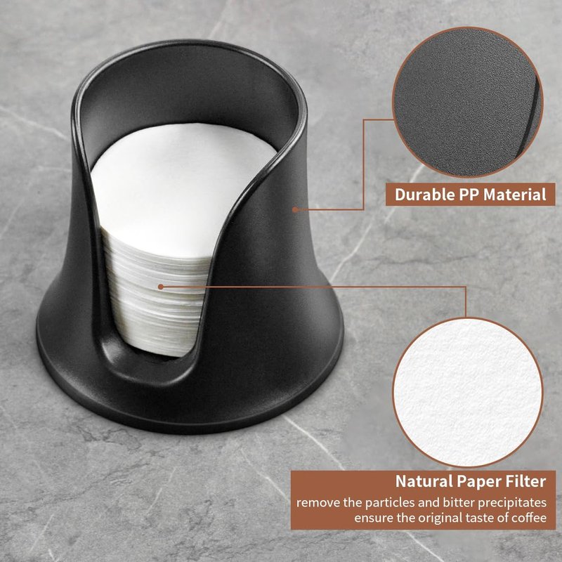 CAFEMASY Coffee Filter Holder with 350 Count Replacement Coffee Paper Filters Compatible with Aeropress Original Clear Go Espresso Maker Accessories Parts