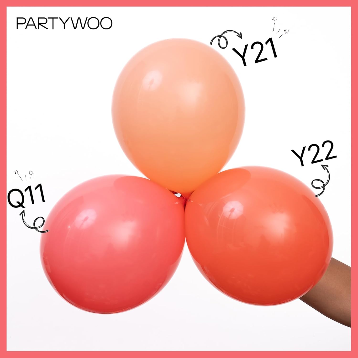 PartyWoo Coral Balloons - 50pcs 12 Inch Pastel Red Pink Latex Helium Balloons for Celebrations