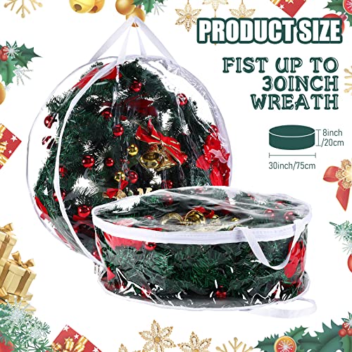 Clear Plastic Wreath Storage Bag 30 Inch with Dual Zippers and Handles