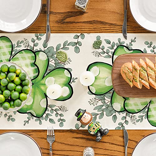 Artoid Mode Clover St. Patrick's Day Table Runner 13 x 60 Inch Green