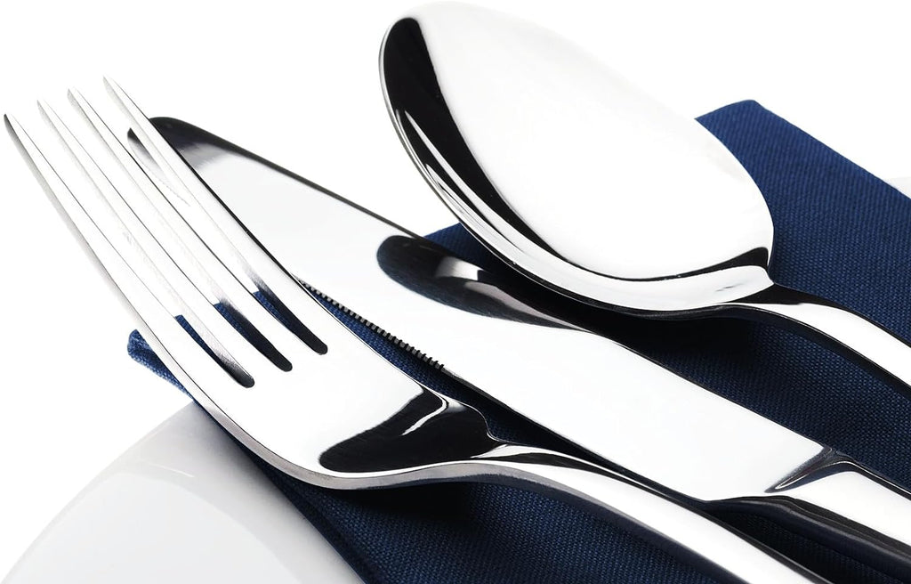 Regine Switzerland 60-Piece Silverware Set - Heavy-Duty Stainless Steel Utensils for 12 | Dishwasher Safe Gift Package