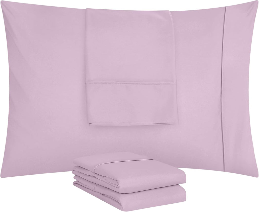 Utopia Bedding Queen Pillow Cases - 4 Pack Soft Brushed Microfiber - Fade Resistant 20 x 30 Inches | Lavender