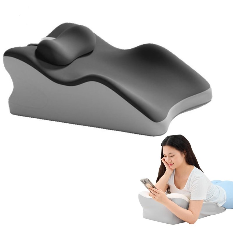 ZOOBLY Reading Pillow - Ergonomic Wedge Bed Pillow for Sitting Up, Multi-Scene Use, Easy to Clean, Ideal for Back Pain Relief & Relaxation, for Loved Ones (Black)