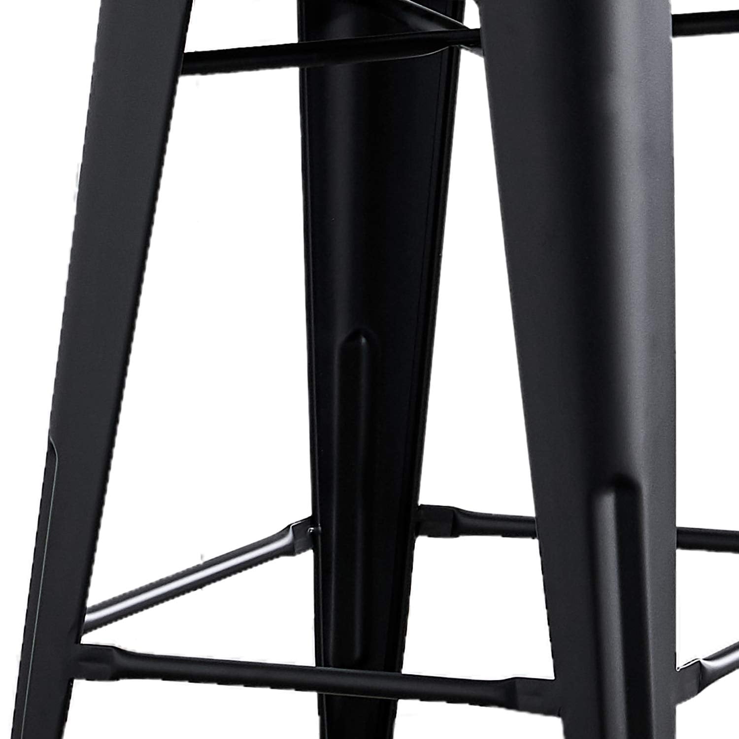 AC Pacific 24” Metal Barstool Set of 2 – Country Rustic Style with Low Back, Lightweight & Sturdy Build, Easy Assembly – Matte Black