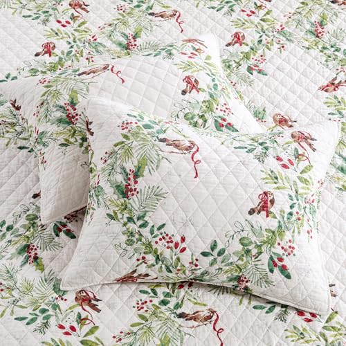 Levtex Home Tinsel Tidings Full/Queen Quilt - Reversible Cotton 88x92in Christmas