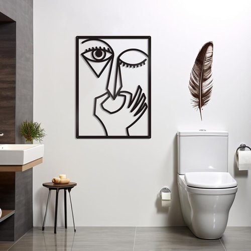 KOYILTD Modern Abstract Metal Wall Art - Geometric Design for Bathroom, Living Room & Bedroom
