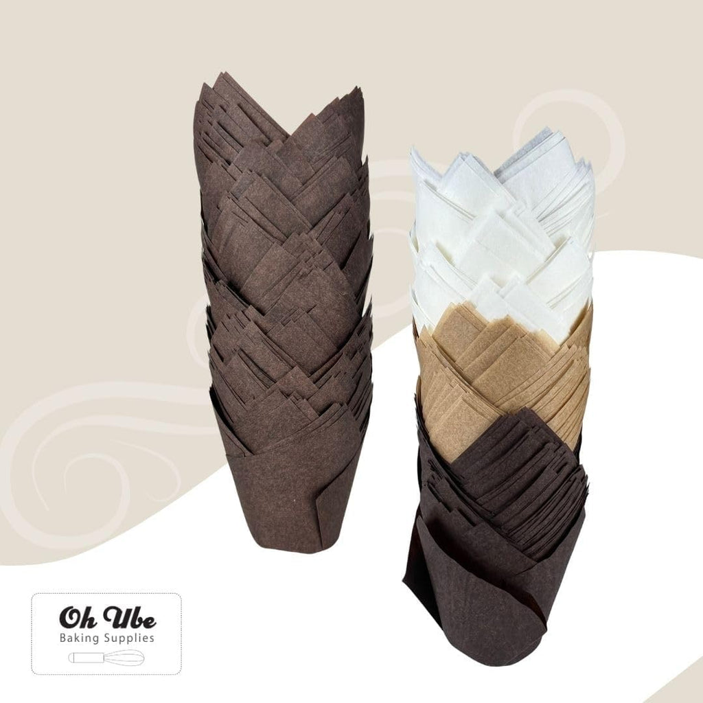 Nordic 150-Pack Brown Tulip Muffin Liners - Odorless, Non-Toxic, Grease-Resistant Cupcake Wrappers for All Occasions | Perfect for Weddings, Birthdays, Showers