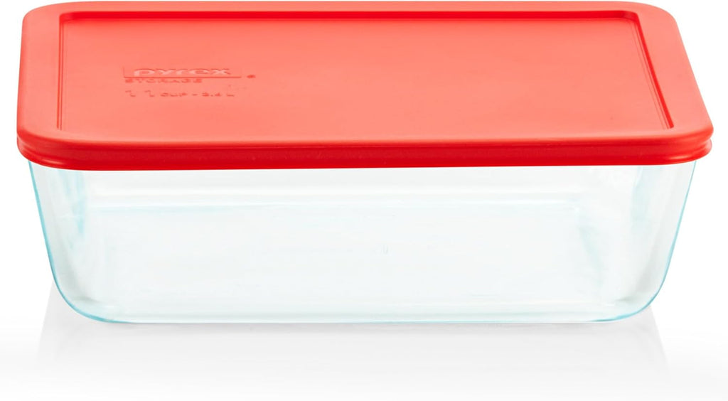 Pyrex Simply Store Glass Food Storage Container - 11 Cup | BPA-Free Lids, Microwave & Dishwasher Safe