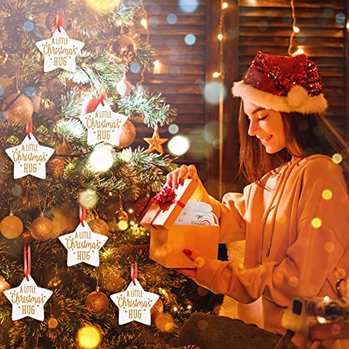 Sieral 72 Pcs Christmas Ornaments Gifts Bulk – Star Style (24 pcs each: ornaments, cards, organza bags)