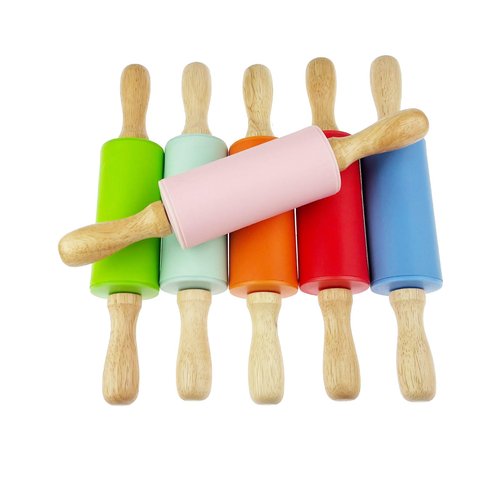 Zelerdo 12 Pack Mini Small Rolling Pin 9 Inch Kids Rolling Pin Wooden Handle for Home Kitchen
