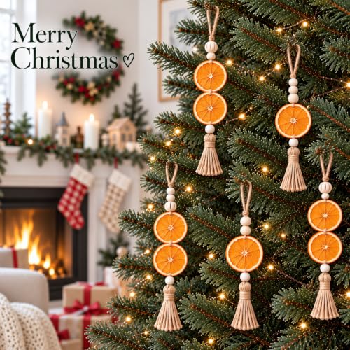 Naucoos 12 Pcs Dried Orange Slice Christmas Ornaments - Rustic Holiday Decor