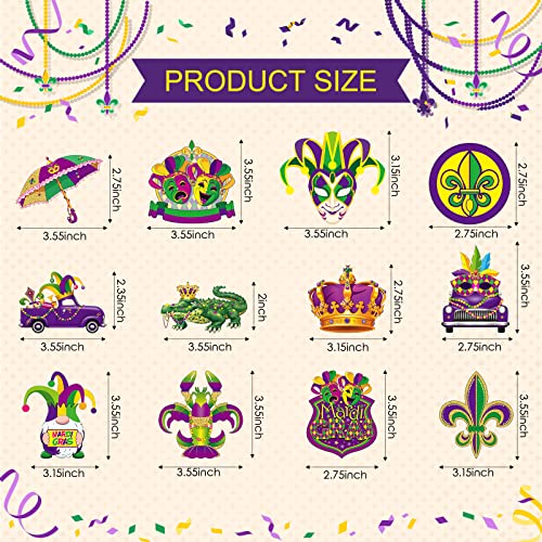 36 Pcs Mardi Gras Masquerade Ornament Set – Wooden Holiday Tree Decorations