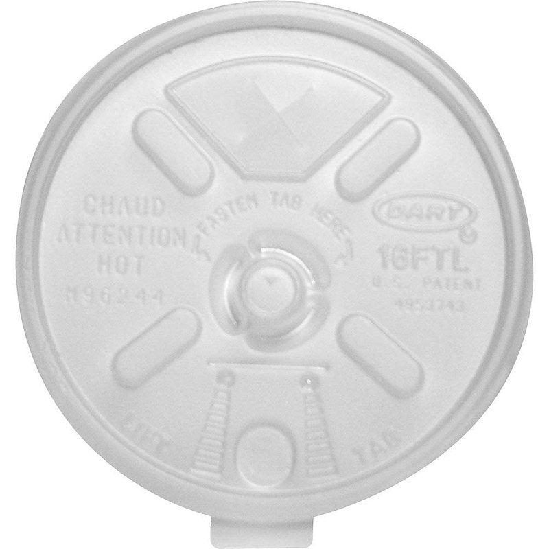 Dart 16FTLS Translucent Lift N' Lock Straw Slotted Lid (Case of 1000)
