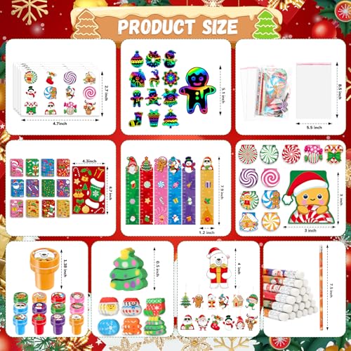BenLouis 24 Gingerbread Christmas Stationery Set Party Favors for Kids