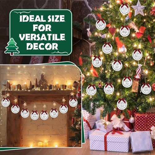 Soaoo 60 Pcs Christmas Bible Verse Ornaments White Wooden Christian Decor