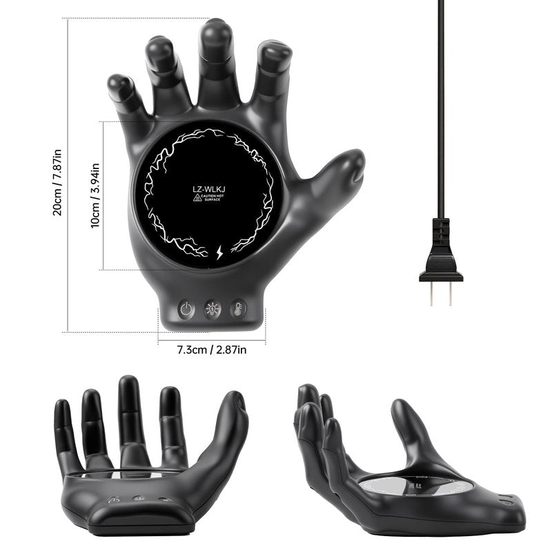 Devil's Hand Heating Mug Warmer & Mug Set - 3 Temp Settings & 8H Timer, Coffee Cup Warmer Plate for Desk Auto Shut Off, Ideal Beverage Warmer Gift for Coffee, Tea, Milk (Black)