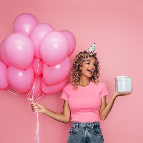 Matte Pink Balloons by [Brand Name] - 100 Pcs 12 Inch for Baby Shower & Birthday Party Decor