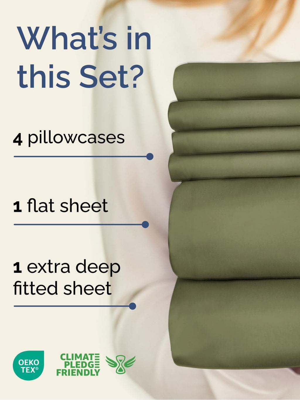 Skiennix Extra Deep King Sheet Set - 6 Piece Breathable Cooling Bedding - Soft Wrinkle-Free Sage Green