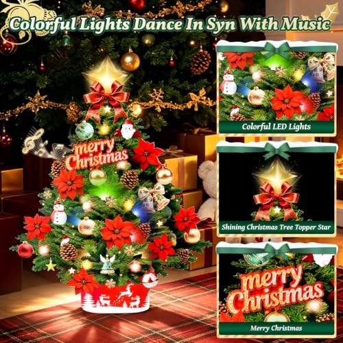 Christmas Tree Pop-Up Card with Lights & Music - Holiday Greeting Card