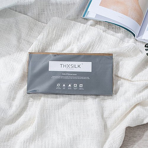 THXSILK 25 Momme Mulberry Silk Body Pillow Cover Pillowcase with Hidden Zipper - &Breathable Pure Natural Silk on Both Sides (20x54 inch, Navy Blue)